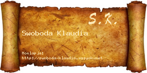 Swoboda Klaudia névjegykártya
